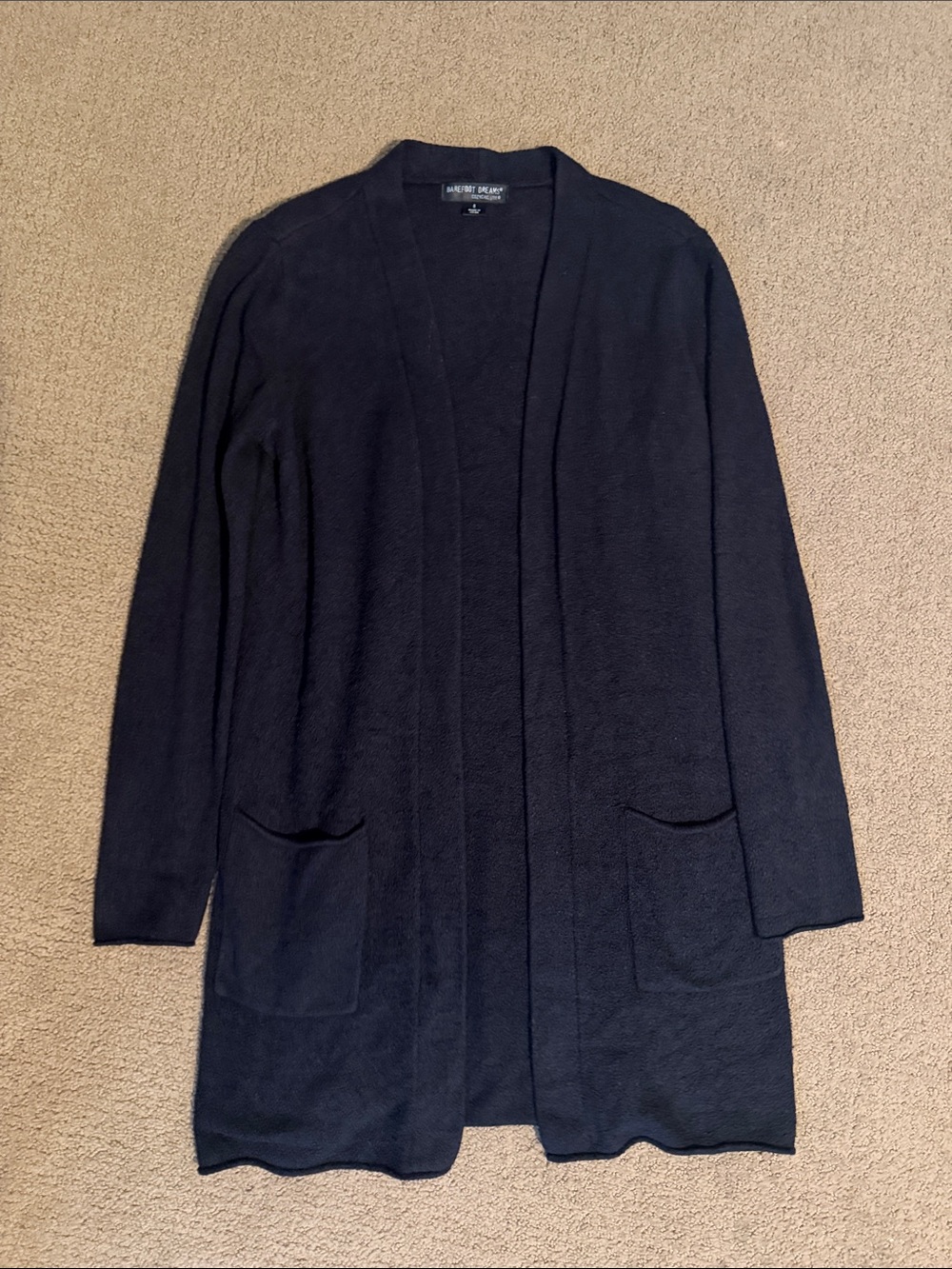 Barefoot Dreams Black Open-Front Cardigan